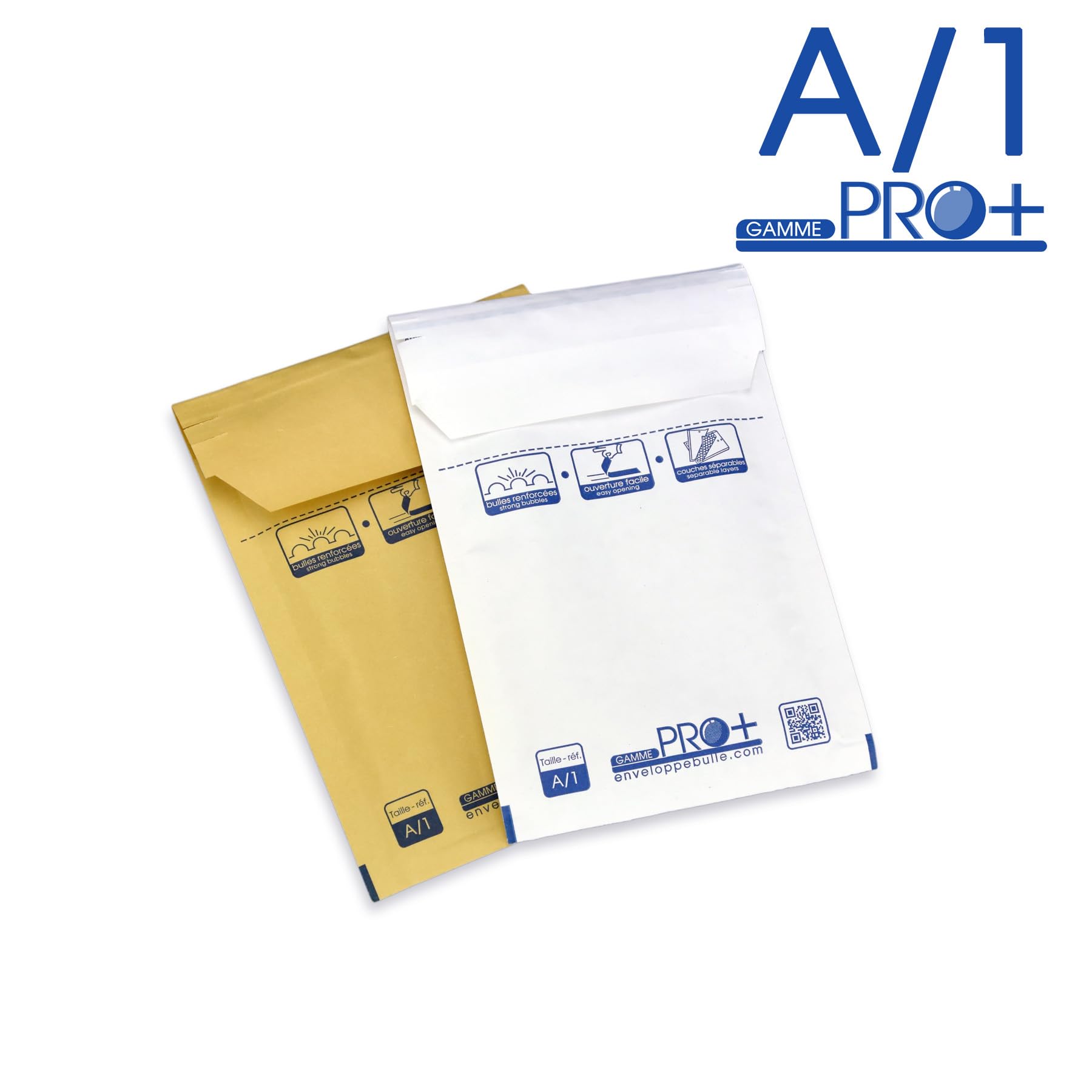 Lot de 200 enveloppes à bulles blanches gamme PRO A/1 format 90x165mm
