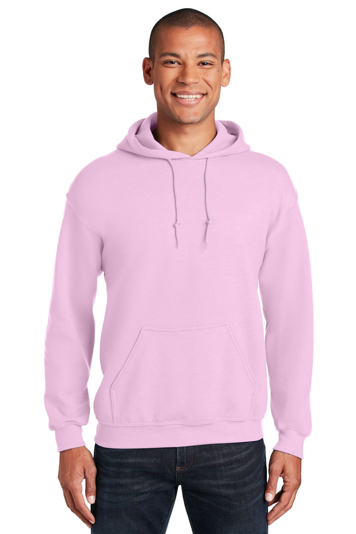Gildan Men's Heavy Blend Fleece Hooded Sweatshirt G18500 (Medium, Light Pink)