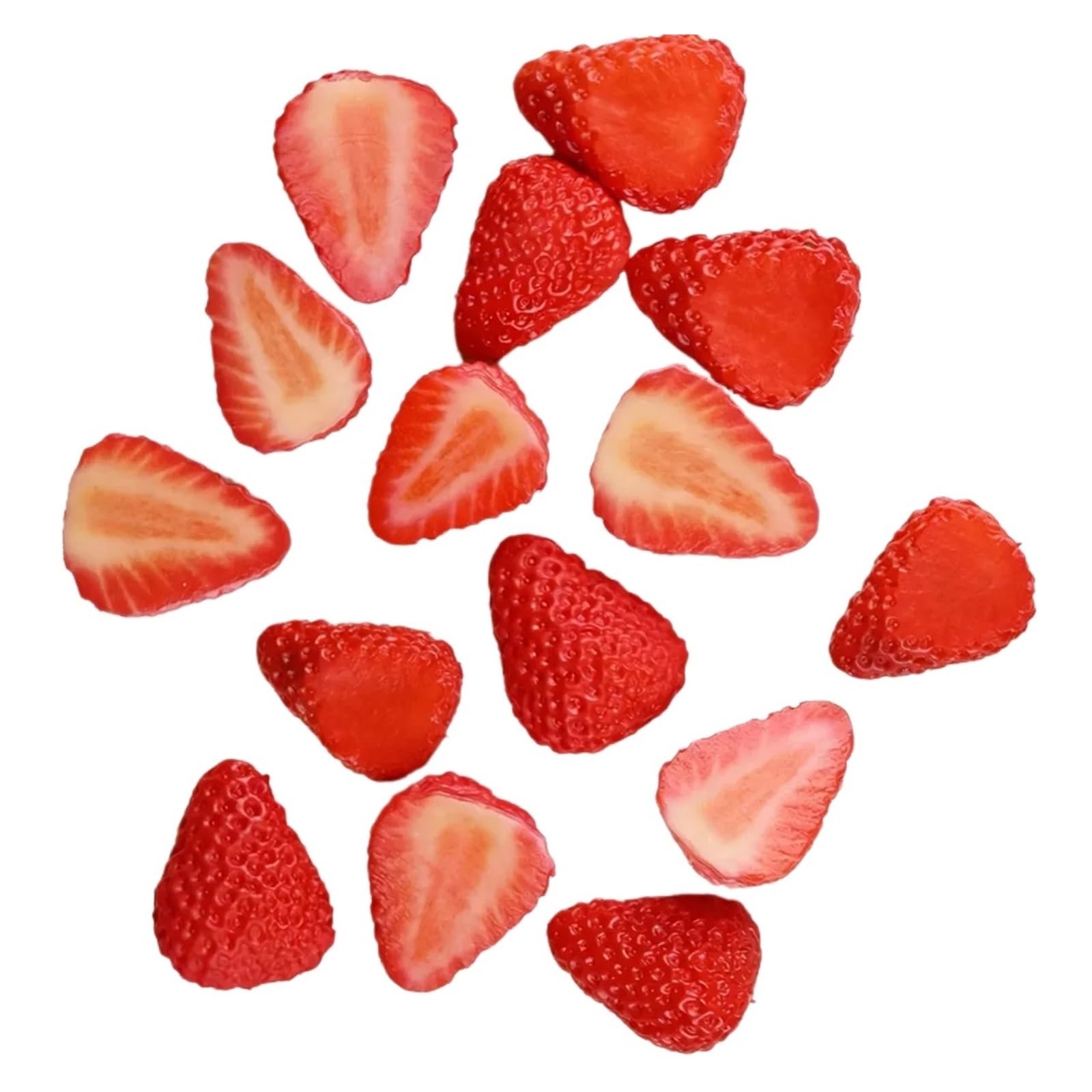 Wuyxto Size A 10Pcs Realistic Fake Strawberry Slices Simulation Fruit Model For Decor, Photography Props For Party(Size A)