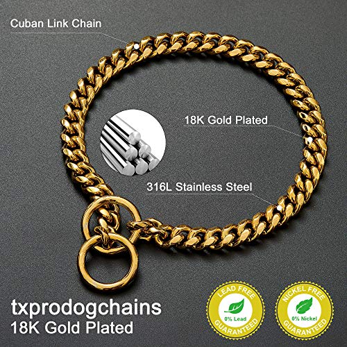 Detailed close-up of Cuban link dog collar