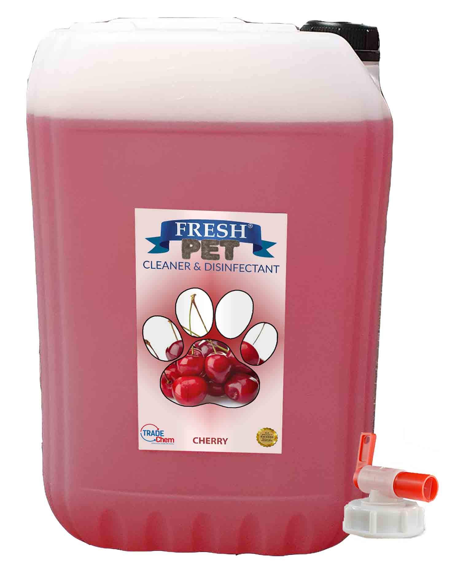 Trade Chemicals 25L FRESH PET (CHERRY) with FREE TAP Kennel Dog/Cat Disinfectant, Cleaner, Deodoriser