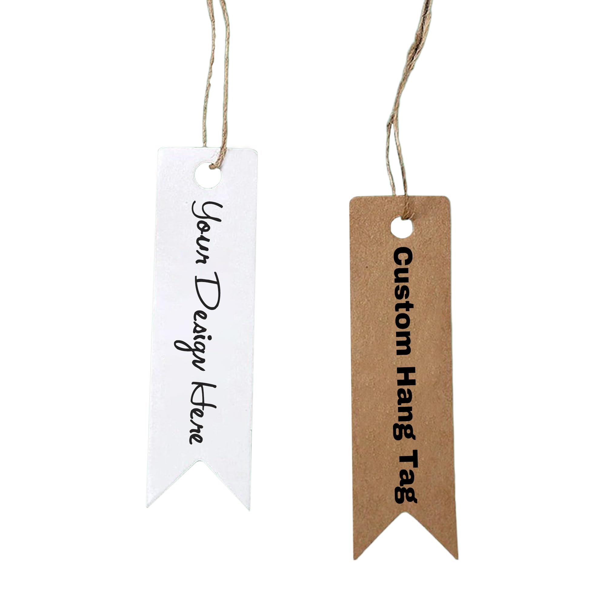 100 pcs Custom Hang Tags,Personalized Your Logo and Text Price Tags Jewelry Hang Tags Labels (0.75×2.75 inch)