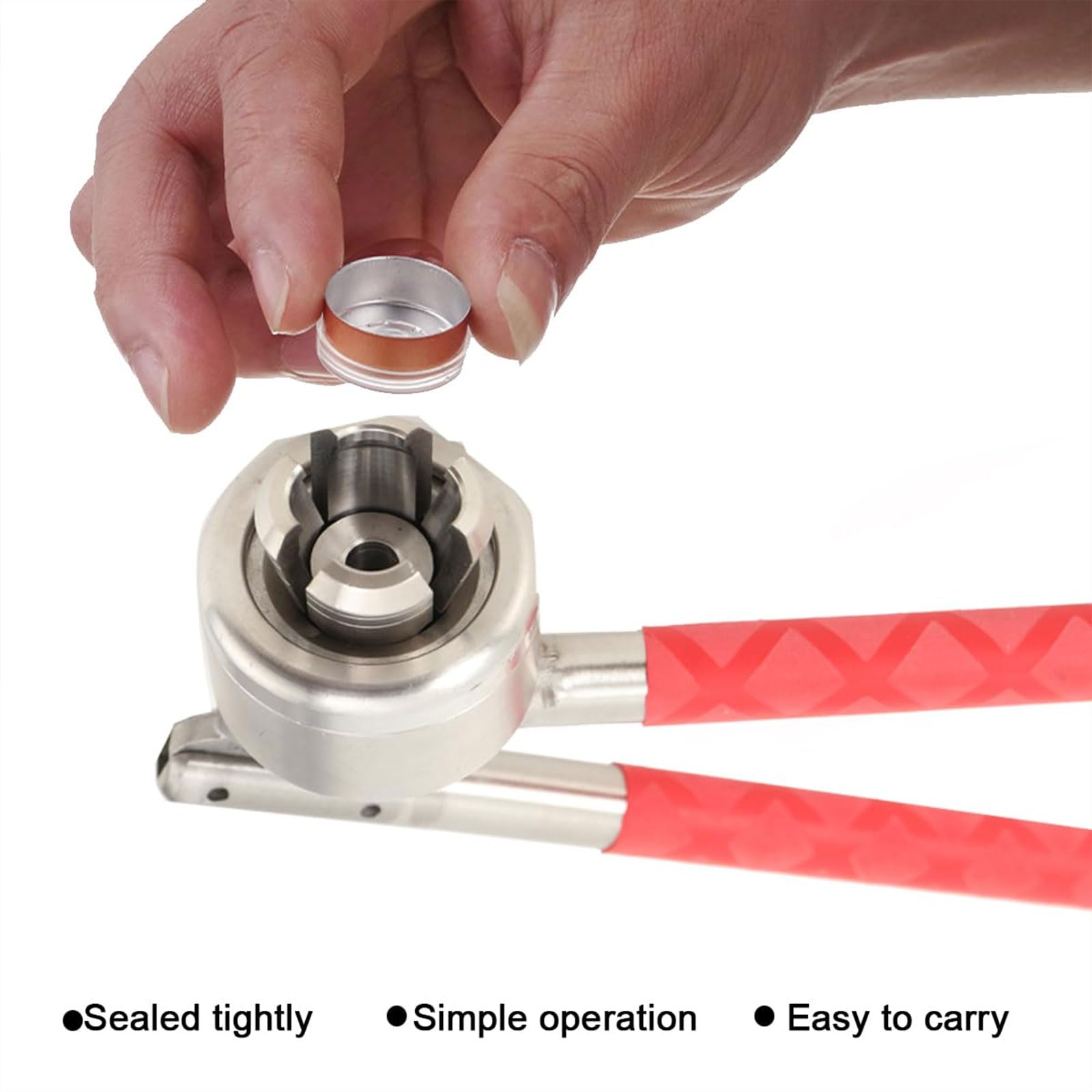 Tappatrice manuale, sigillatrice per bottiglie con manico antiscivolo, 20-30 bottiglie/min, per laboratori alimentari farmaceutici 13 mm