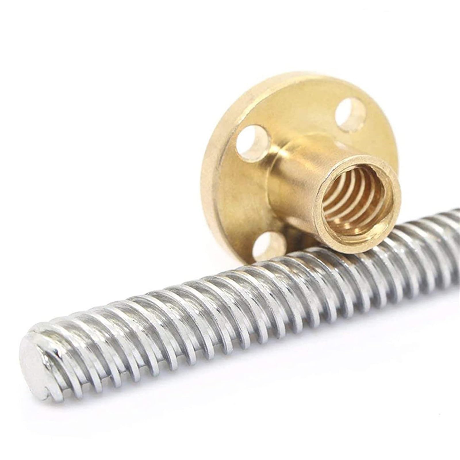 Screw Pitch T8 Stepper Motor Driving Trapezoidal Rod 2mm Pitch 8mm Lead T8 Lead Screw Rod With Brass Nut Thread Lead Screw Shaft Nut (Color