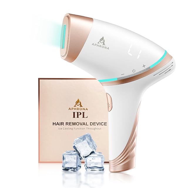Aphrona Hair Removal For Full Body Face Sideburns Stomach Arms Easy to Use Safe Effective Laser Hair Remover