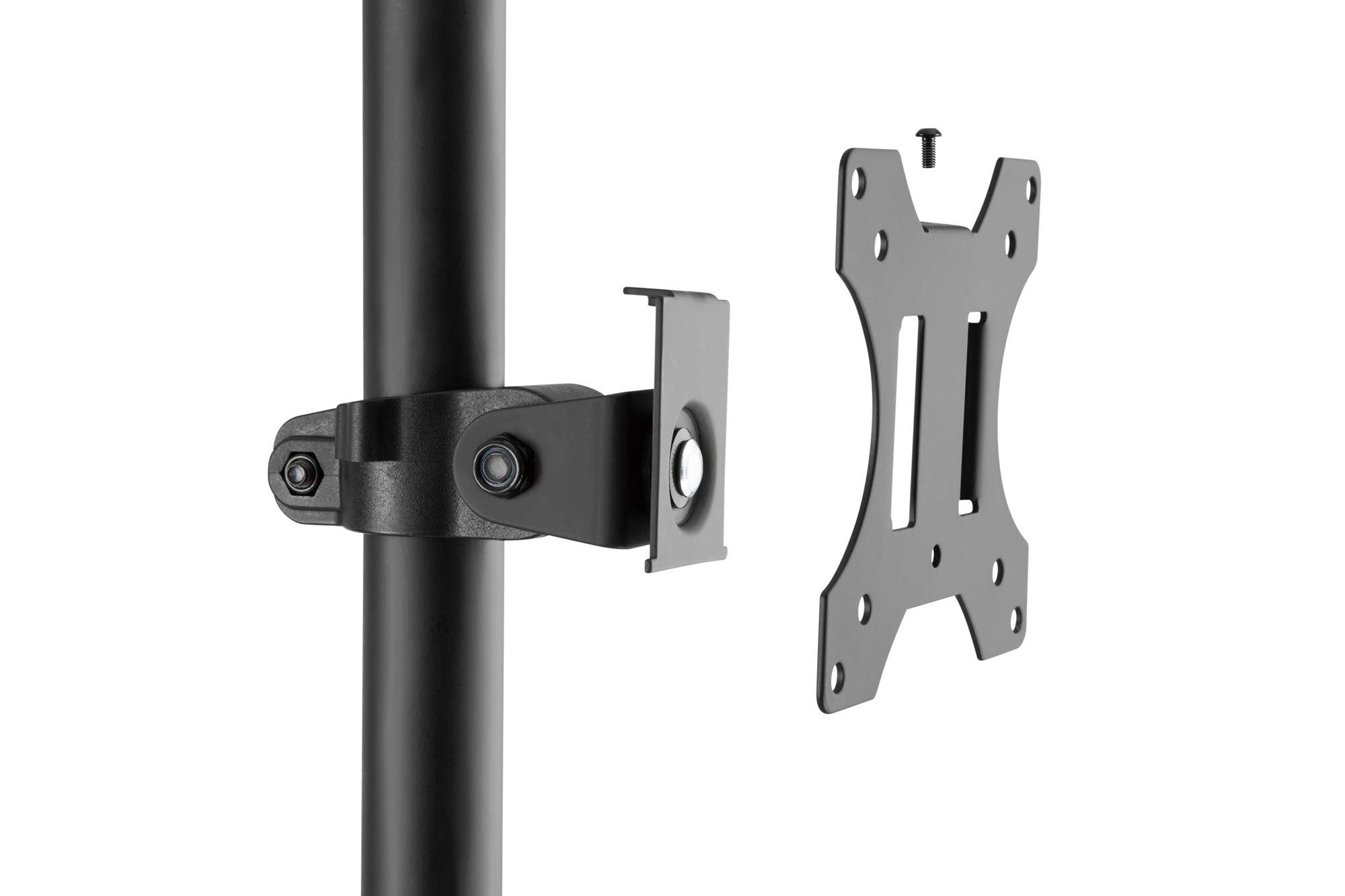 DIGITUS Estación de trabajo móvil con ajuste individual de altura - para monitores de 17" a 32" - gestión de cables integrada - con soporte para PC - negro