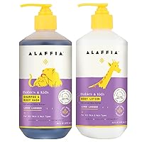 Vista 1 de Alaffia Champú y gel de baño para bebés y niños (16 onzas) y loción corporal (16 onzas), esenciales de baño diarios suaves para pieles delicadas