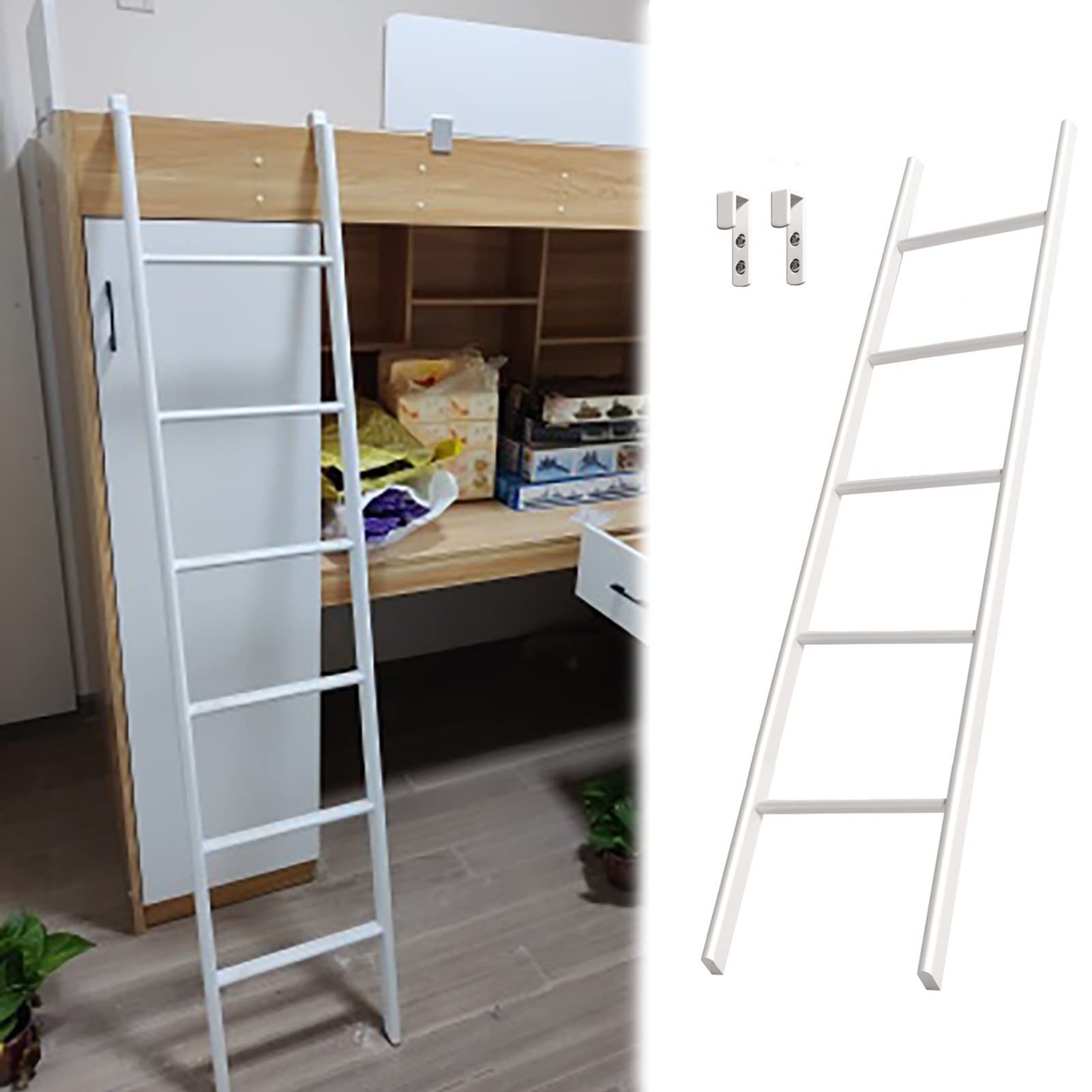 Échelle pour lits superposés en métal 114 à 150 cm pour chambre et dortoir