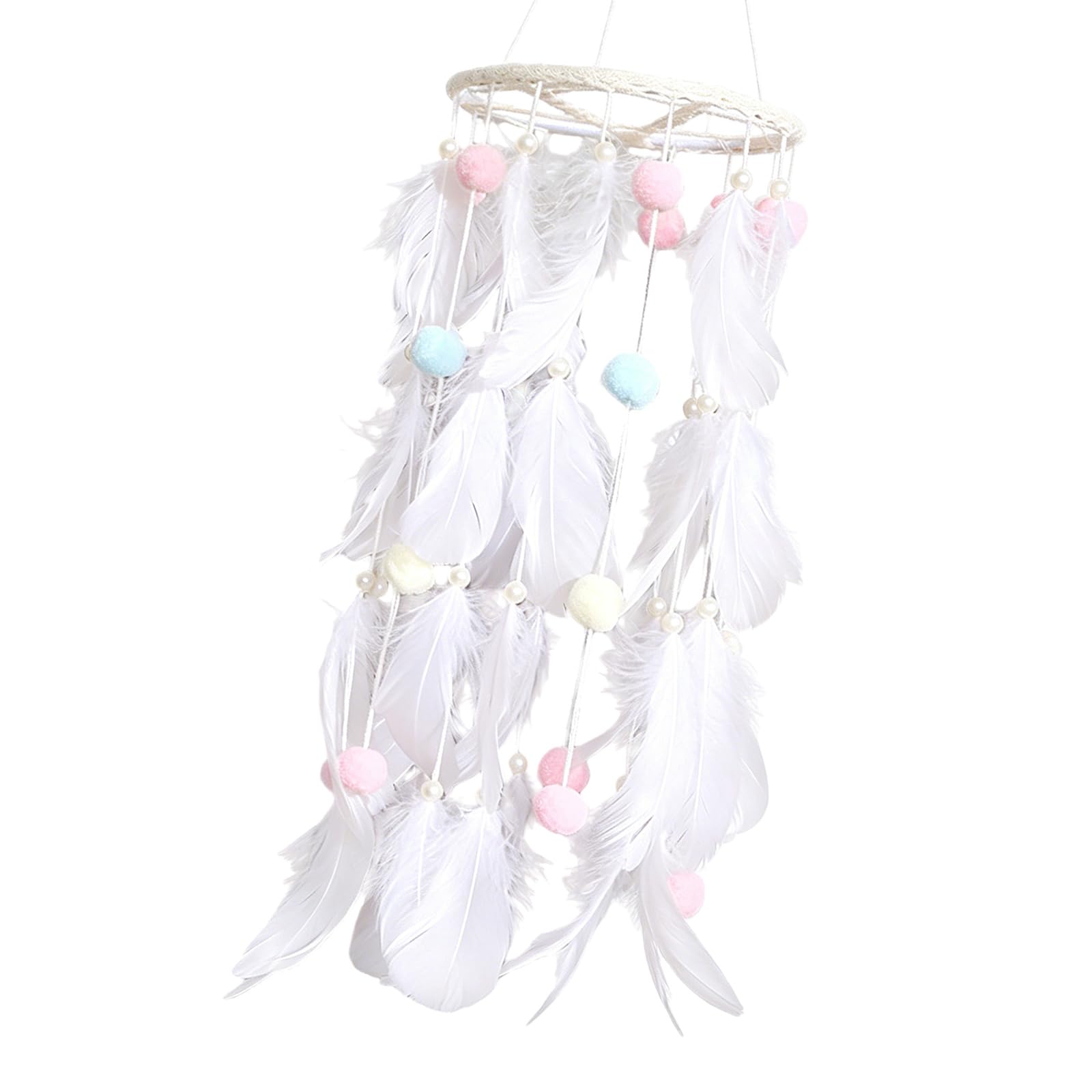 Large Dream Catchers with Natural Feathered Hanging Ornament for Living Room Home Decors and Gift Giving Nursery Room Decors