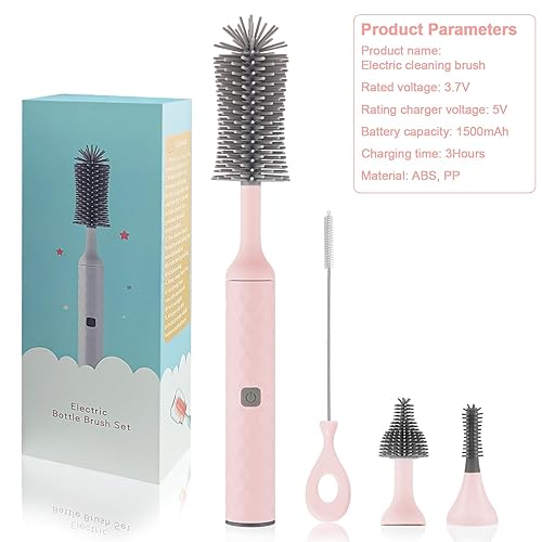 Miniatura 7 de Juego de 4 cepillos de limpieza eléctricos multiusos, limpieza de rotación de alta velocidad de 360, 1500 mAh, impermeable IPX65, cepillos de