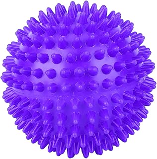 Pwshymi Durable Plastic Body Massage Roller, Muscle Relaxer Tool, Pointed Ball, Fitness Relief, 9cm, Green Purple, for AthletesRunners (Small Size 7.5cm)