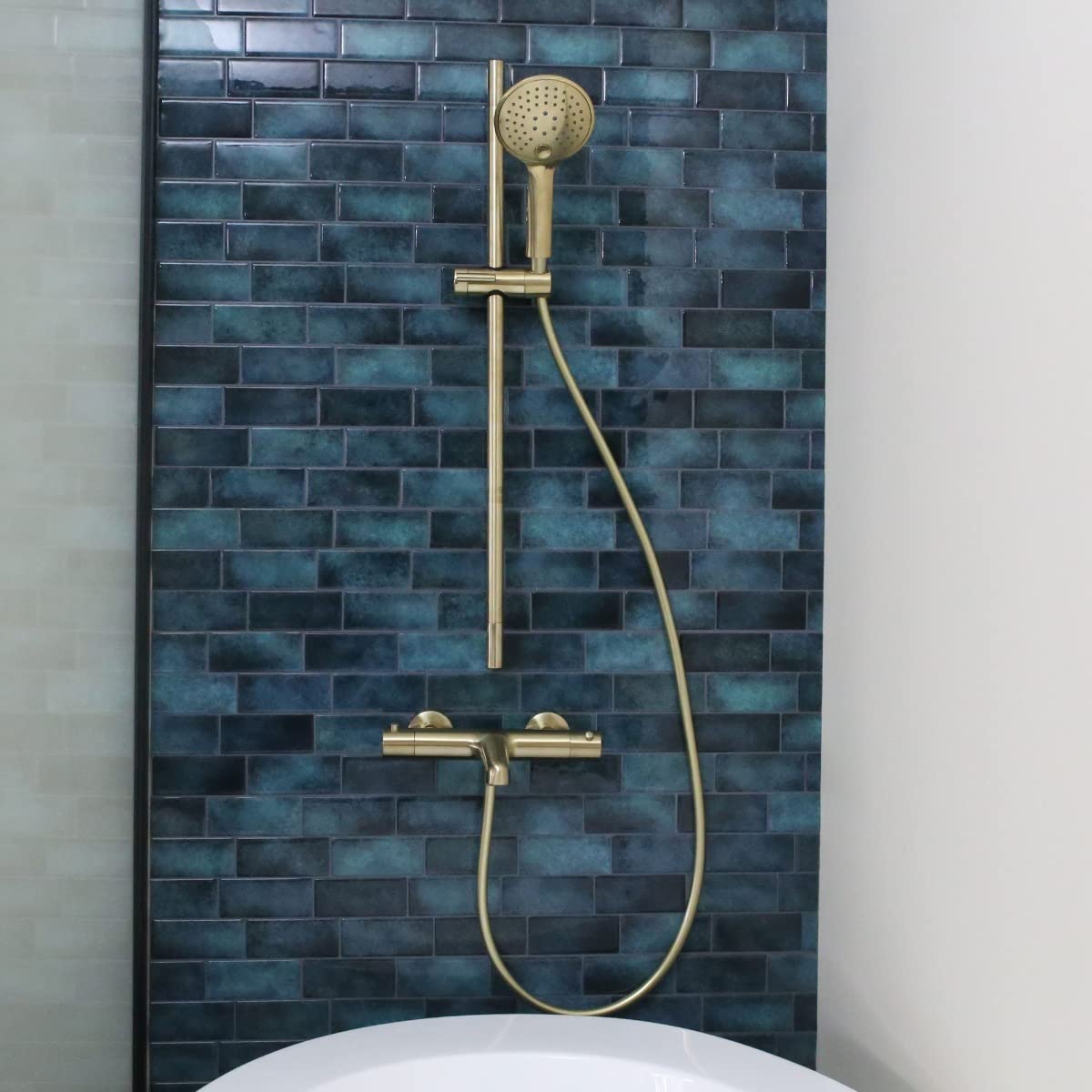 Essebagno Luisa Barra de ducha 3 piezas oro cepillado