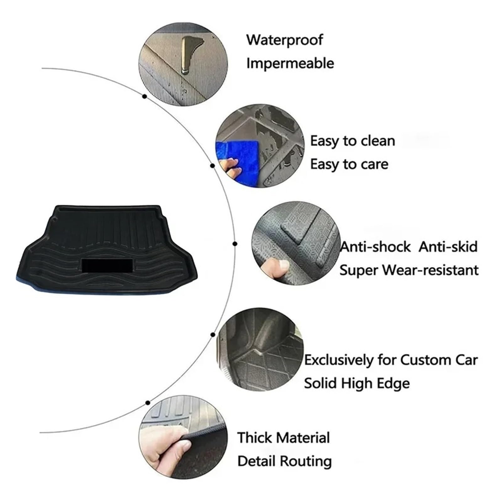 Protector De Maletero Esterilla Trasera del Maletero Coche Bandeja Impermeable para Equipaje Revestimiento De Suelo Alfombra Carga para Nissan para Rogue