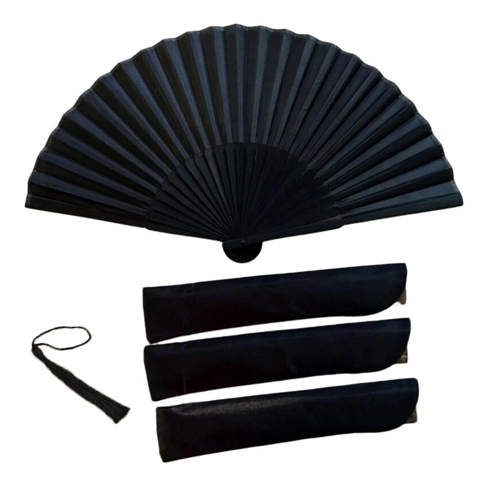 Yeobezn Spanish Style Hand Fans 6PCS Chinese Style Black Vintage Hand Fan Folding Fans Dance Wedding Party Favor