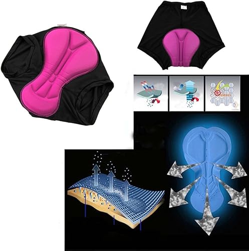 Miniatura 5 de Yxaomite Mujer 3D Acolchado Bicicleta Ropa Interior Pantalones Cortos Bicicleta MTB Ciclismo Liner Shorts Rosa, Rosado