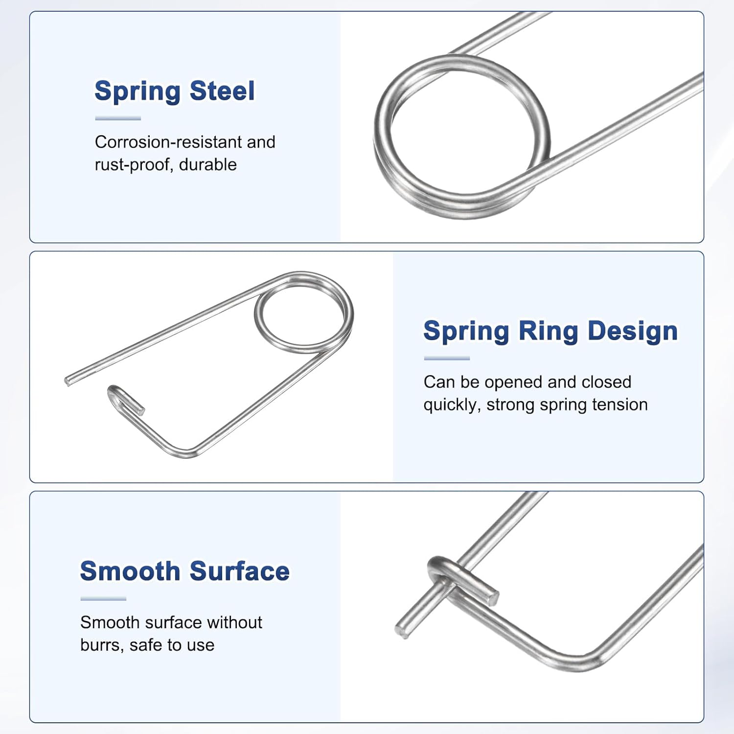 6-Pack Brooch Shape Cotter Safety Pin, 2x29mm Stainless Steel Pins Quick Lock Brooch Fastener for Garden/Lawn/Farm Hook, Heavy Retainer Clips