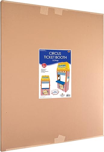 Miniatura 6 de Beistle Accesorio para cabina de fotos de circo 3D, cabina de boletos de cartón, decoraciones de fiesta temática de carnaval, suministros de fiesta