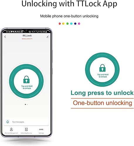 Miniatura 9 de VLUOO Cerradura de puerta electrónica, cerradura de puerta remota de seguridad antirrobo, cerradura de puerta electrónica con 4 controles remotos,