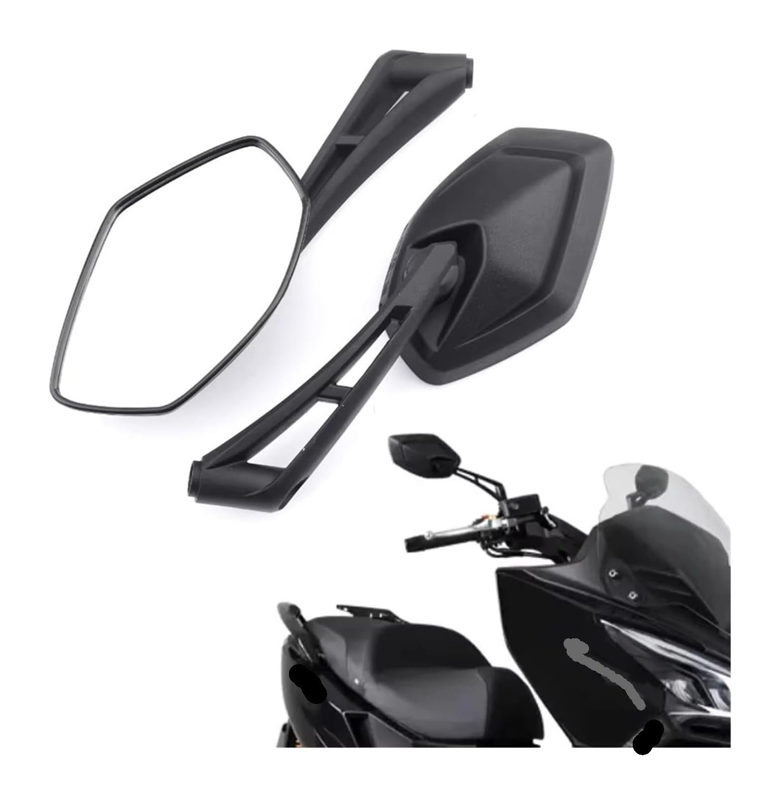 Espejo Retrovisor Motocicleta Para K&YMCO S350 CT300 CT250 L300 Para Clear For Vision Scooter Motocicleta Retrovisor Espejos Laterales