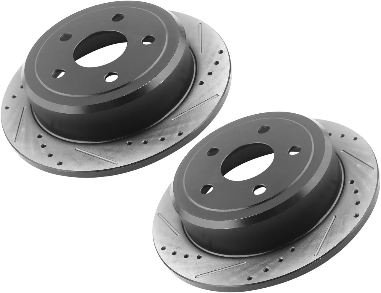Rear Brake Rotors 316mm Drilled & Slotted Brake Rotor Compatible with Jeep Wrangler