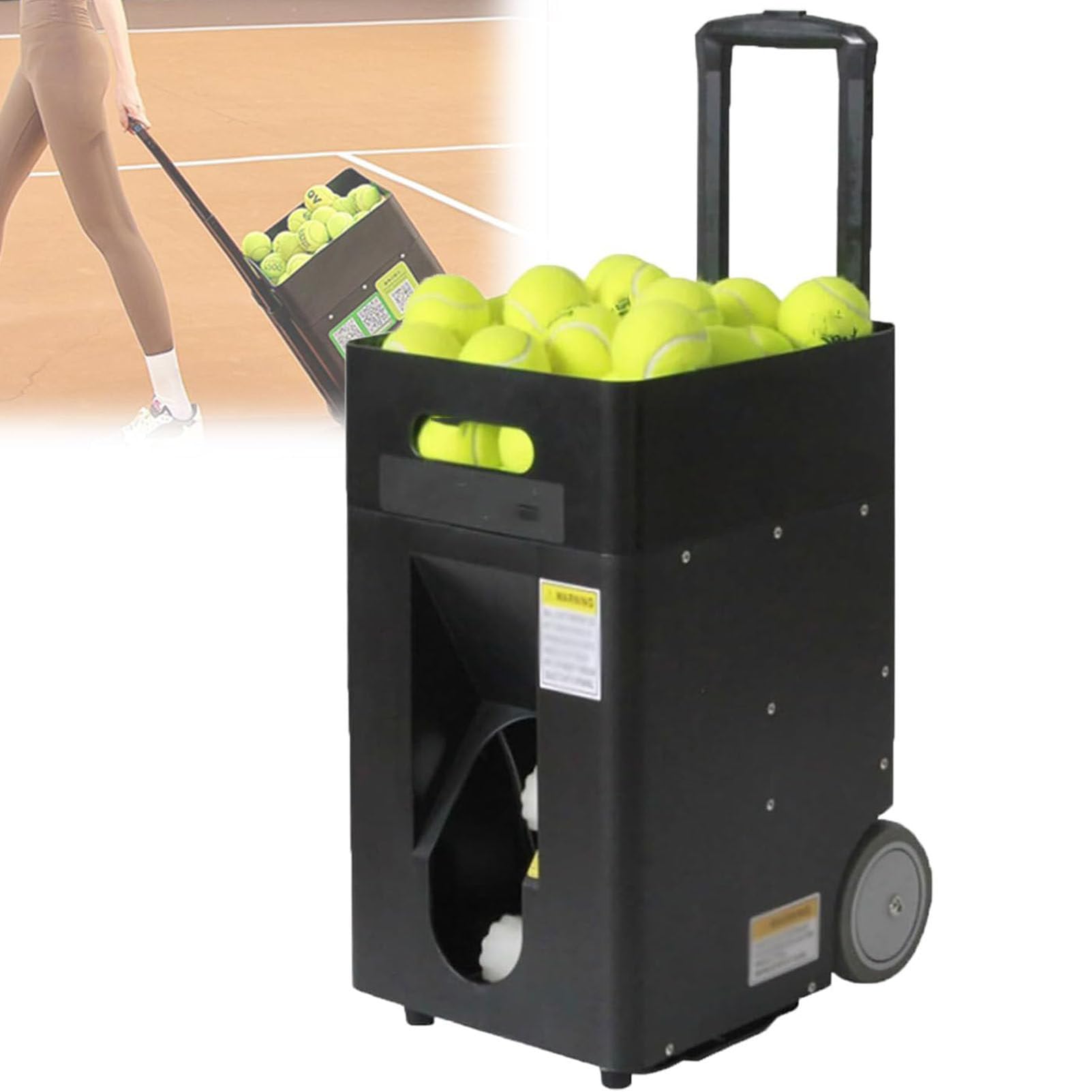 Macchina portatile per palline da tennis, lanciatore automatico di palline da tennis, trapani pre-programmati per principianti, modalità di allenamento completa, ideale per esercitarsi da soli