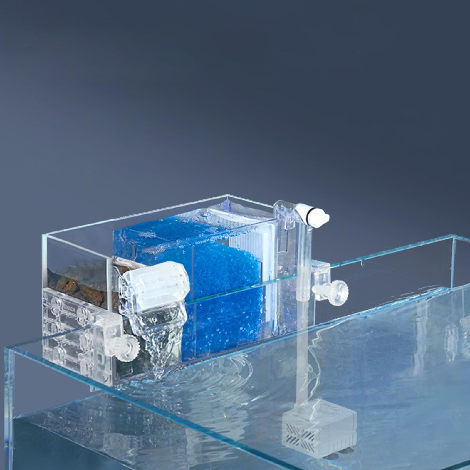 Appareil de Filtration d'aquarium Aquarium 3 en 1 Appareil de Purification d'eau Externe Appareil de Purification d'eau Mural pour Aquarium Fish-Tank Fish Bowl
