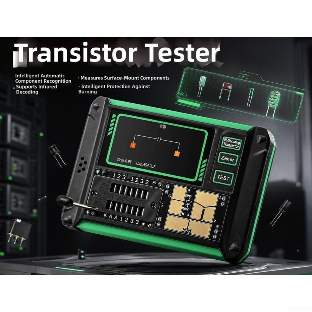 LCR AR1 Multifunktionstransistor-Tester, genaue Messung für Kondensatoren, Widerstände, MOSFET-Dioden, für Schaltungsprüfung, elektronische Wartung, DIY