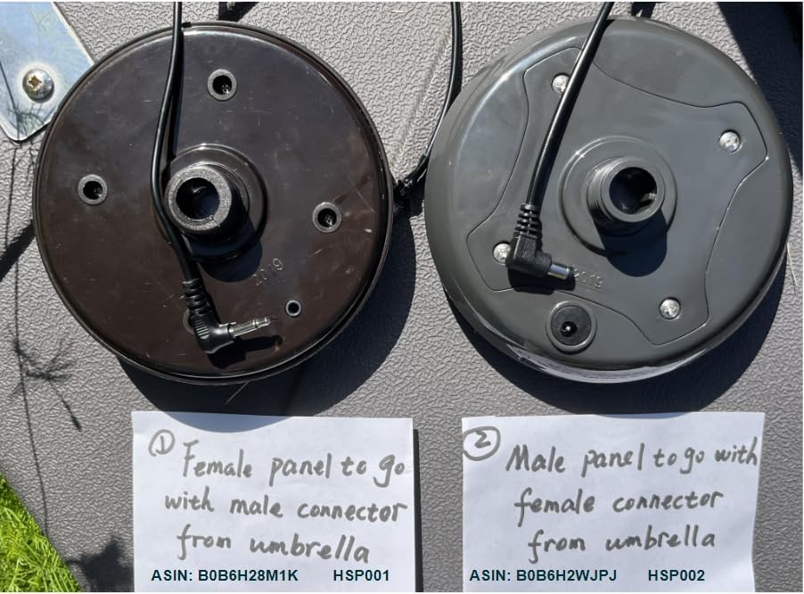 Miniatura 2 de Panel solar de repuesto para paraguas solar Home Depot Hampton Bay, con conector eléctrico hembra