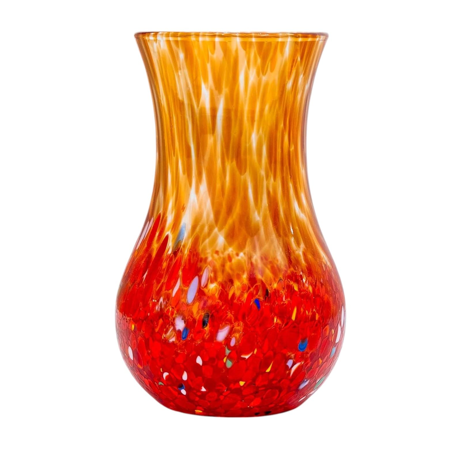 MurArt Vaso in Vetro di Murano. Collezione Elegance.Alta 20 cm.Lavorato a Mano Made in Italy.(ROSSO)