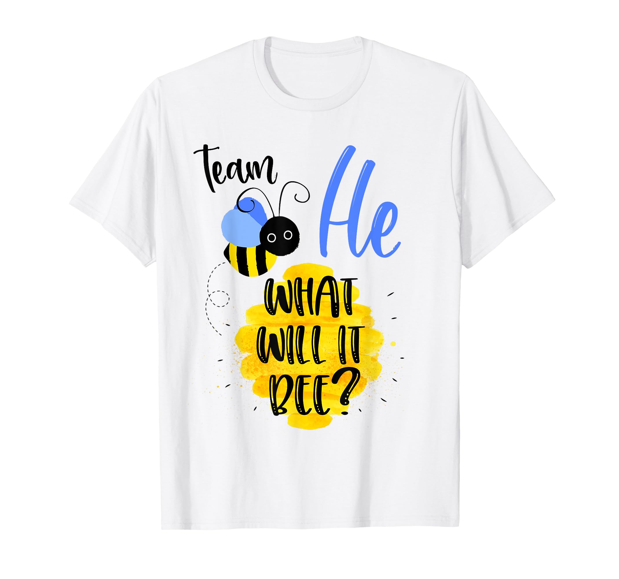 Amazon.com: Gender Reveal Team HE Shirt Boy What Will It Bee or She Tee ...