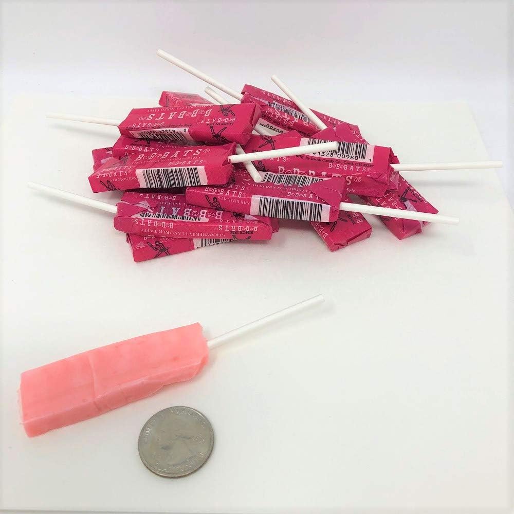 BB Bats Candy Strawberry flavor bulk taffy lollipops 2 pounds