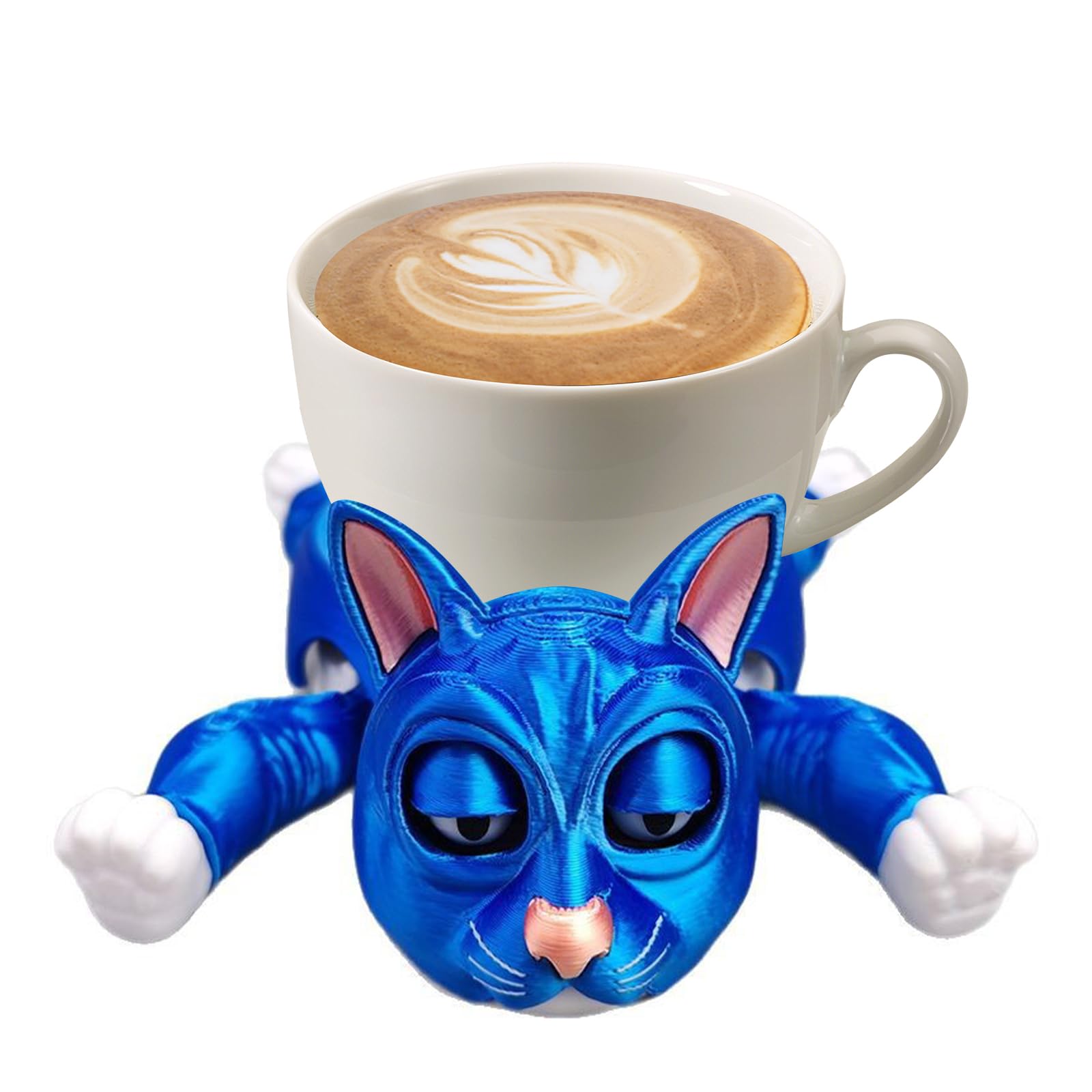 Bottone Creative Cats Coasters with Funny Expression Cartoon Cup Mat Insulation Pad Mugs Holder for Coffee and Wine Glasses Stress Reducing Toy