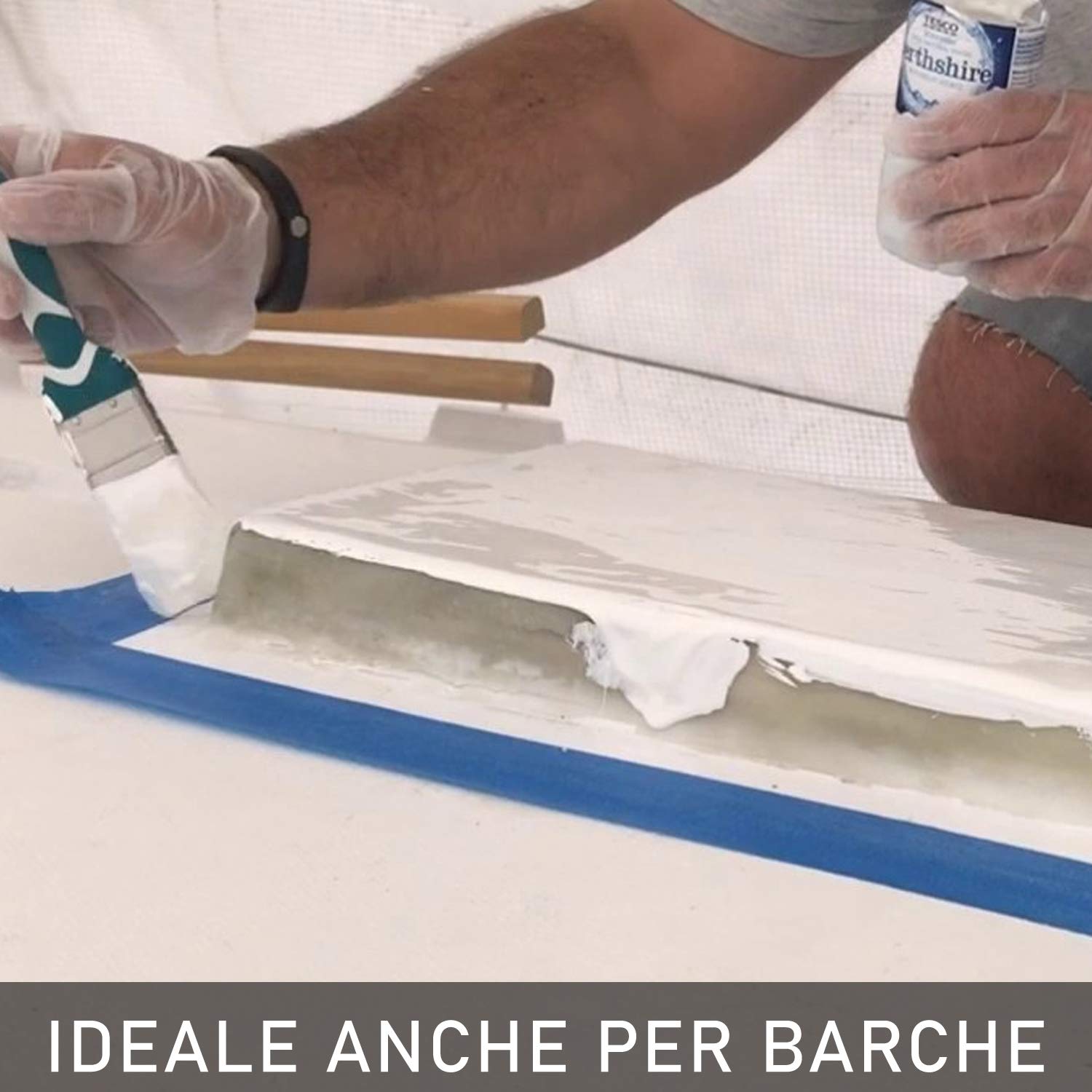 Gelcoat paraffinato bianco bicomponente con catalizzatore 5 kg per nautica barche stampi camper | con catalizzatore 5 kg per nautica barche stampi camper