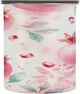 Food Containers Watercolor Pomegranates Airtight Stainless Steel Food Storage Container with Lids for Flour, Sugar, Baking Supplies, Rice, BPA Free, 30 OZ