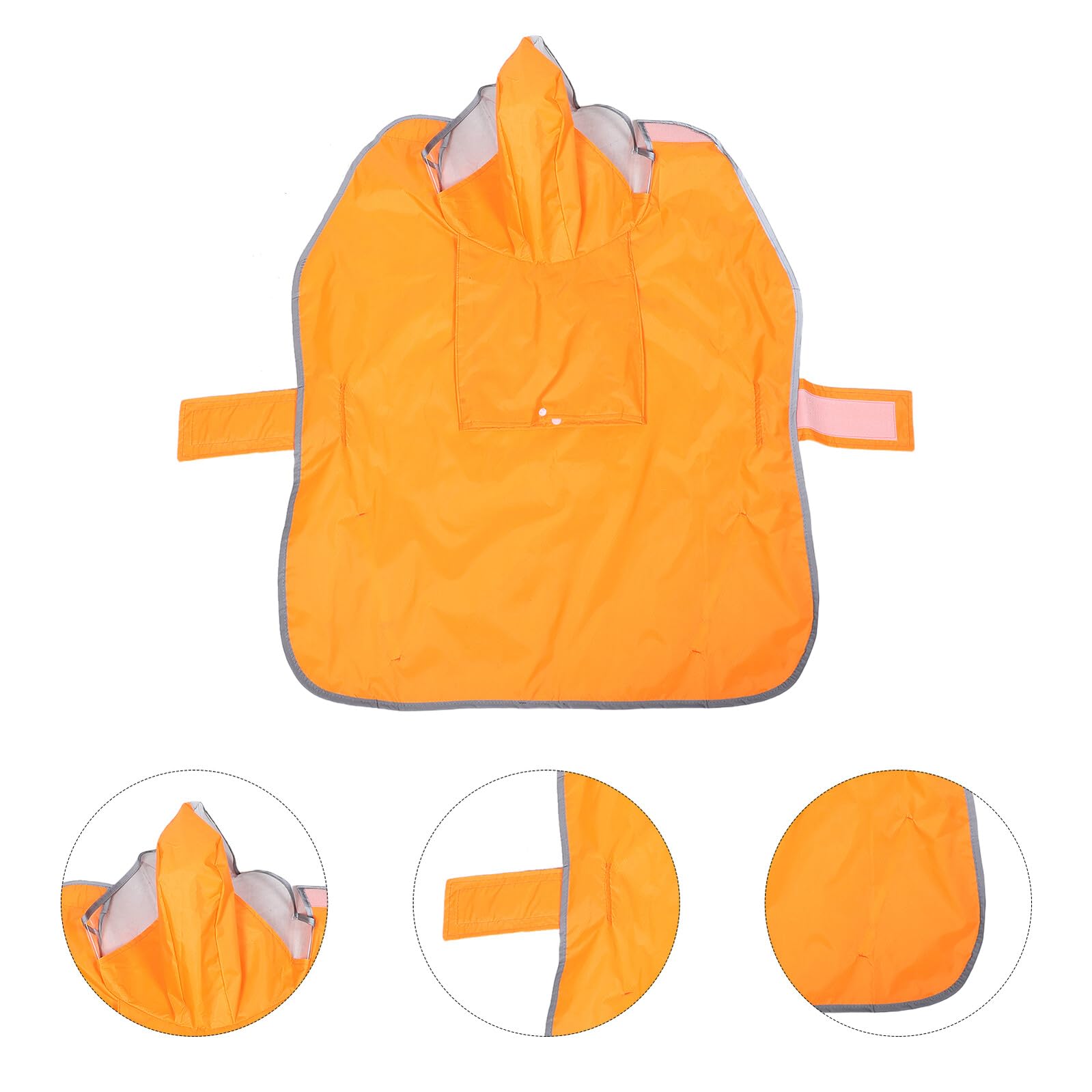 Chubasquero para Mascotas Ajustable con Capucha y Banda Reflectante Naranja XXL para Perros Grandes Poncho de Lluvia con Orificio para Correa Adecuado para Paseos Nocturnos y