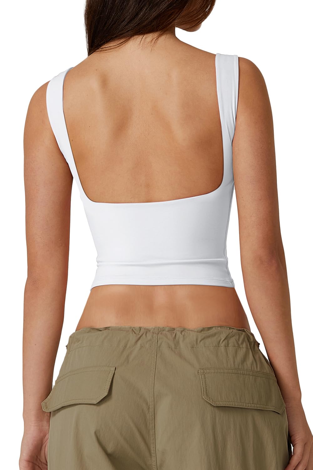 Women's Sexy Open Back Sleeveless Crop Tank High Neck Slim Fit Cropped Tee Shirt Y2k Tops