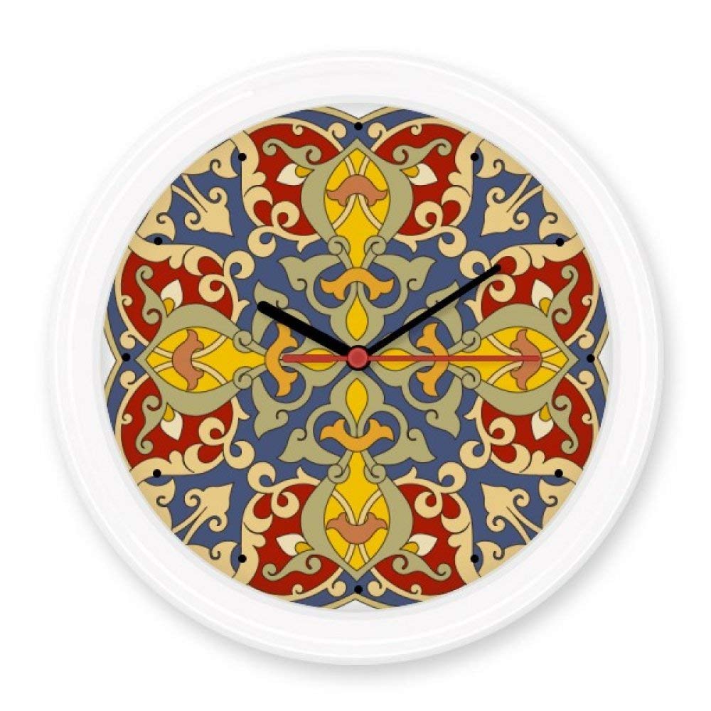 Horloge murale décorative BeatCong pour salon moderne avec motif floral baroque