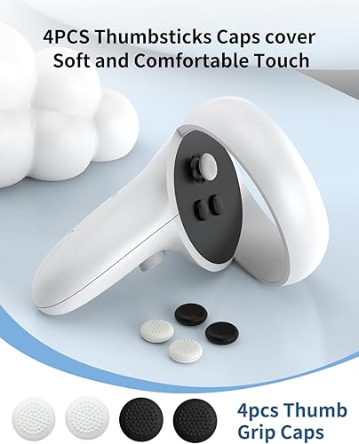 Miniatura 4 de DUXICEPIN Kit de repuesto para controlador Oculus Quest 2, kit de repuesto con joystick analógico, tapas de hongos y herramientas de metal