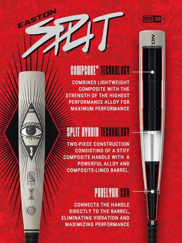 Easton | 2025 | Split Baseball Bat | BBCOR | 2 5/8' Barrel | 32' | -3 by Easton - Image 3