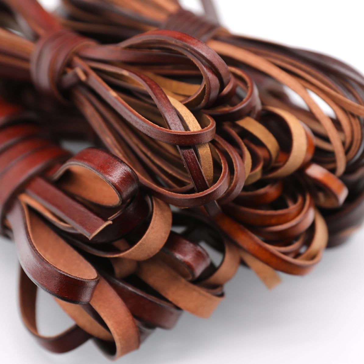 Gatuida Brown Real Leather Cord Rope for Jewelry Making Sturdy and Smooth Feel, for DIY Bracelet, Necklace, and Bag Strap Decoration
