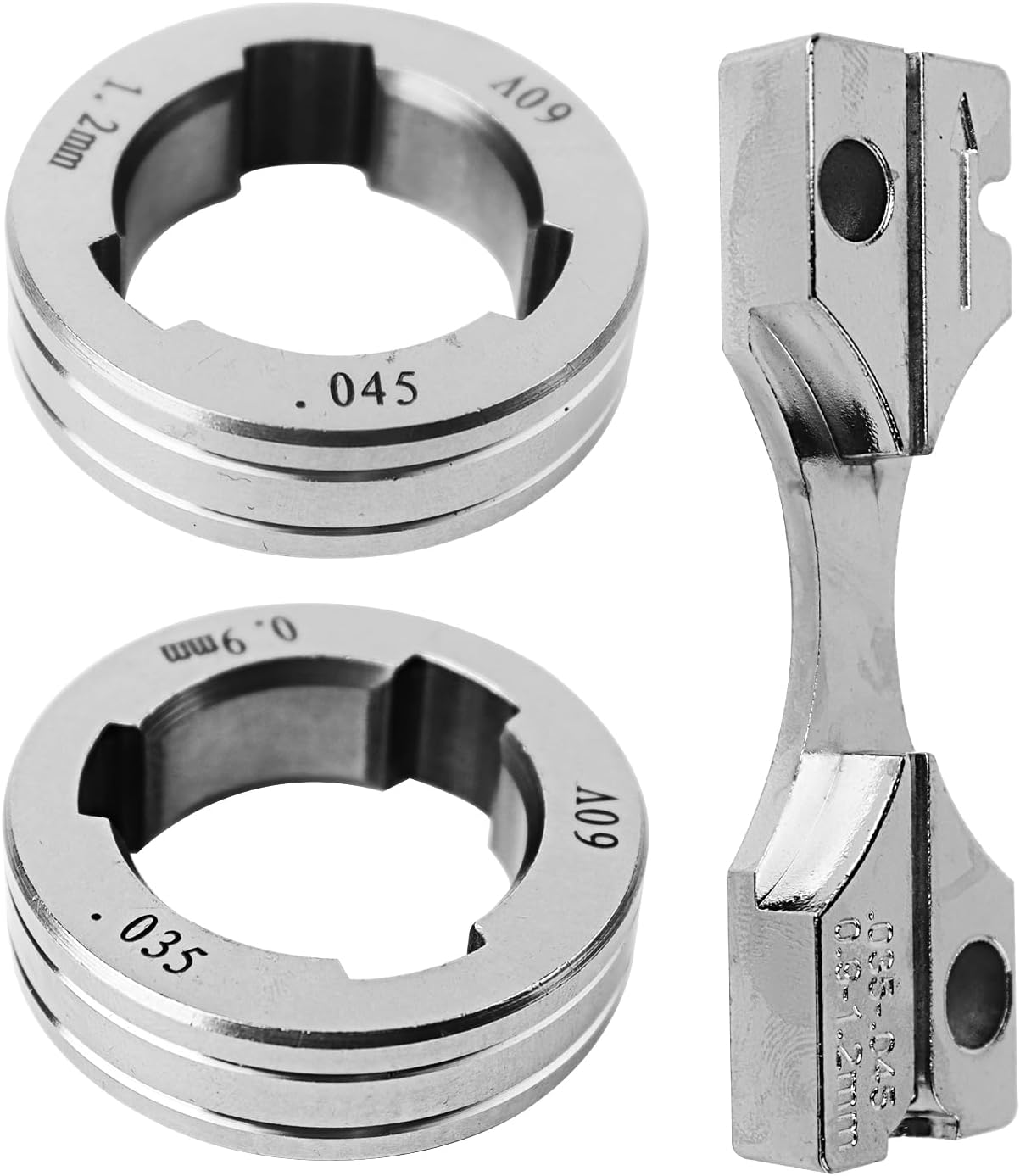 Drive Roll Kit 035" 045" Replace for KP1696-1, for Solid Wire, Compatible with Lincoln Power MIG 216, 255XT, 350MP, LN-15, Power feed 25M, LF-72, LN-25 PRO, LN-25 PRO Dual Power (V-Groove .035 & .045)