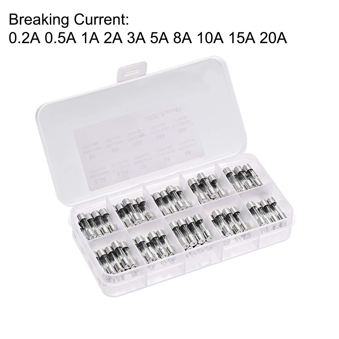 Lot De 10 Fusibles à Verre Lent 5x20 Mm – 250V 8A, UL Listé, Uxcell