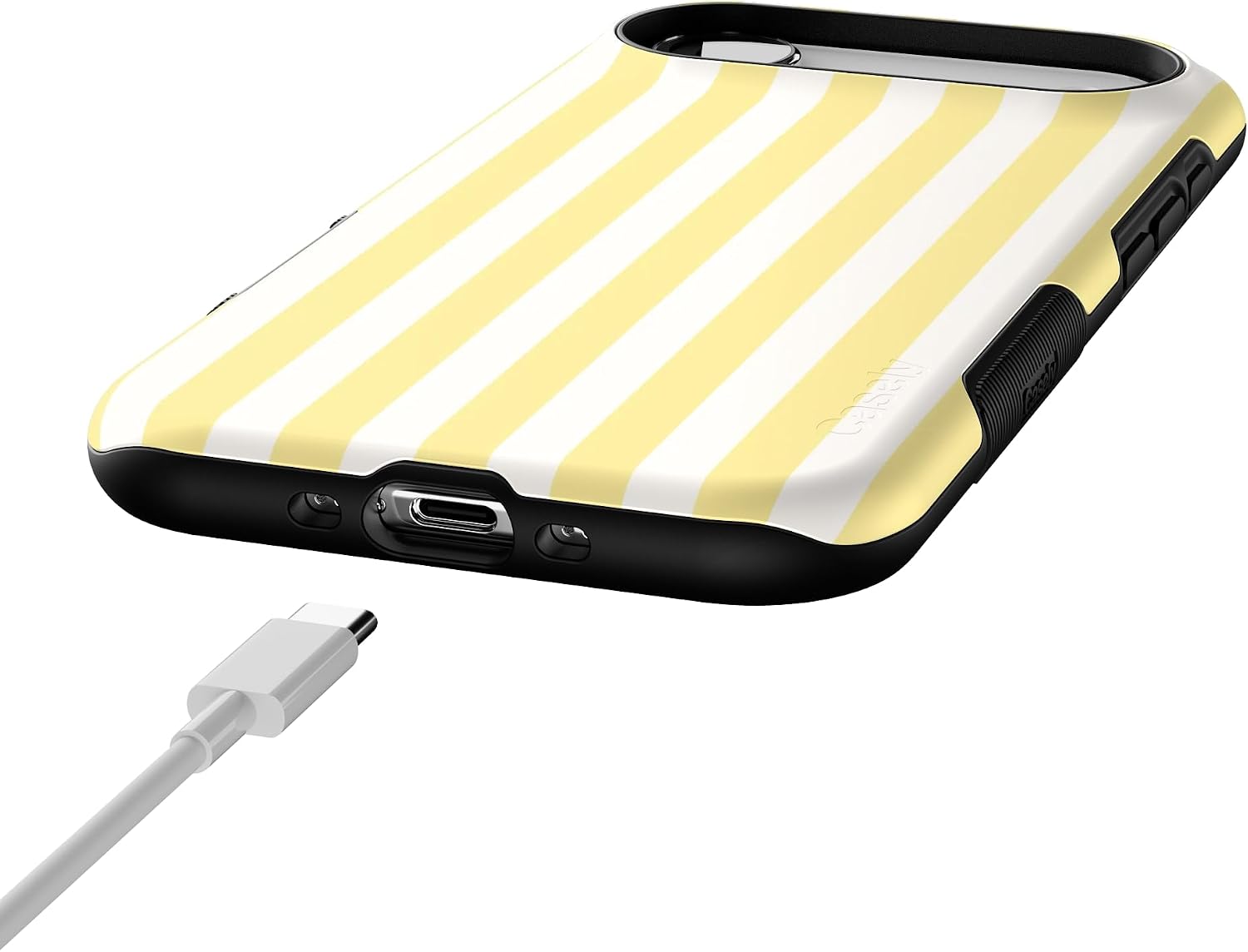 Casely iPhone 17 Air Case | Butter Yellow Stripes | Sunday Best | Bold Protective Design | Compatible with MagSafe