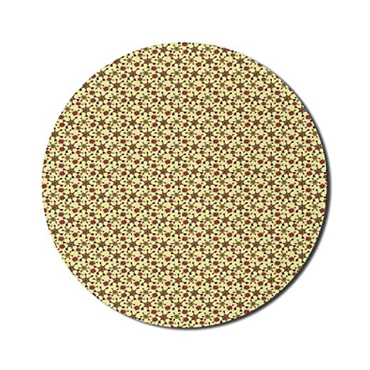 APSRA Doodle stil latin stjärnor orientaliskt mönster rund halkfri gummi modern spelmusmatta, 20 cm 11077