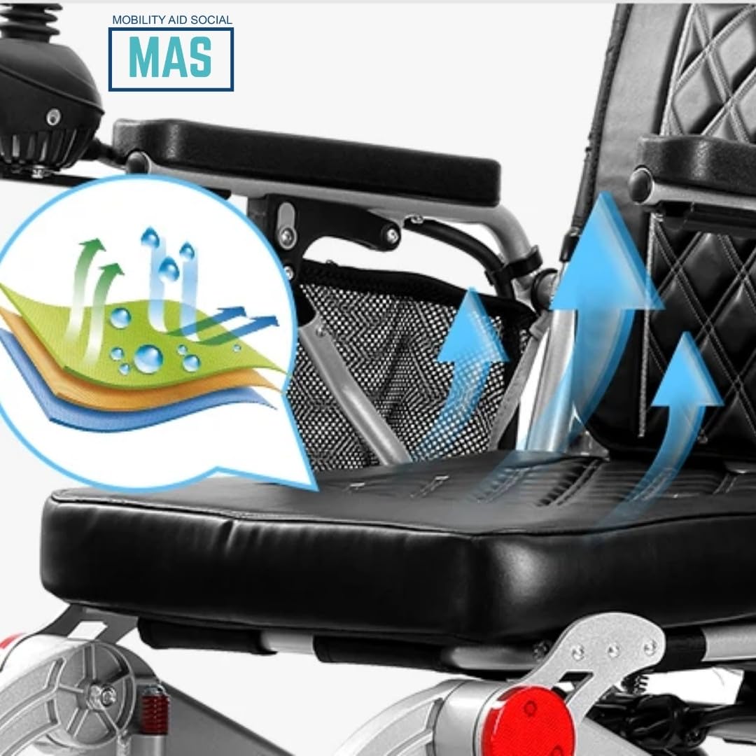 Silla de ruedas eléctrica plegable MAS Mobility Aid Social Marca Española Silla de ruedas eléctrica plegable automática (20AH 35 KM)
