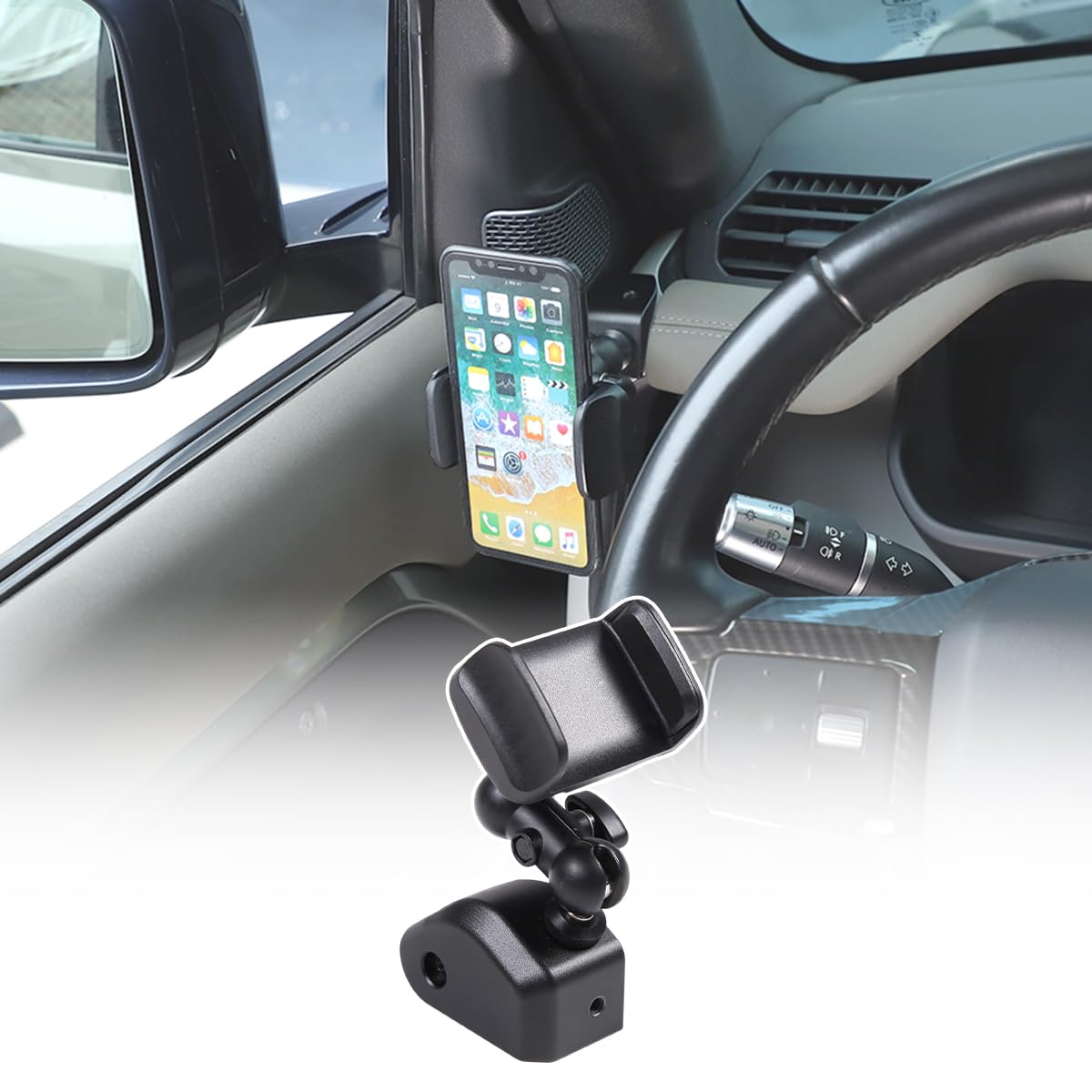 JONKOKO Alumium Alloy Dashboard Side Mobile Phone Holder Trim Compatible with Land Rover Defender 90 110 130 2020-2024 Car Central Control Car Phone Mount (Style A, Left)