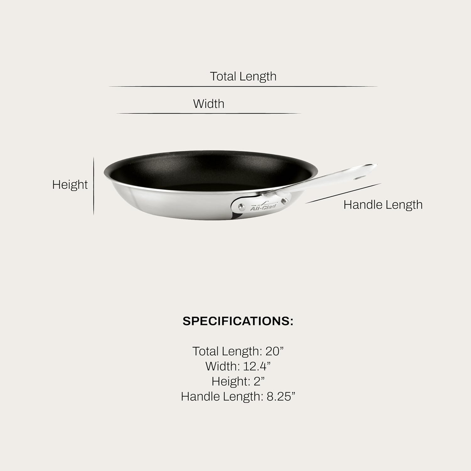 All-Clad D5 Brushed Pro Nonstick 5-ply Bonded Cookware, Fry Pan, 12 inch