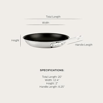 All-Clad D5 Brushed Pro Nonstick 5-ply Bonded Cookware, Fry Pan, 12 inch