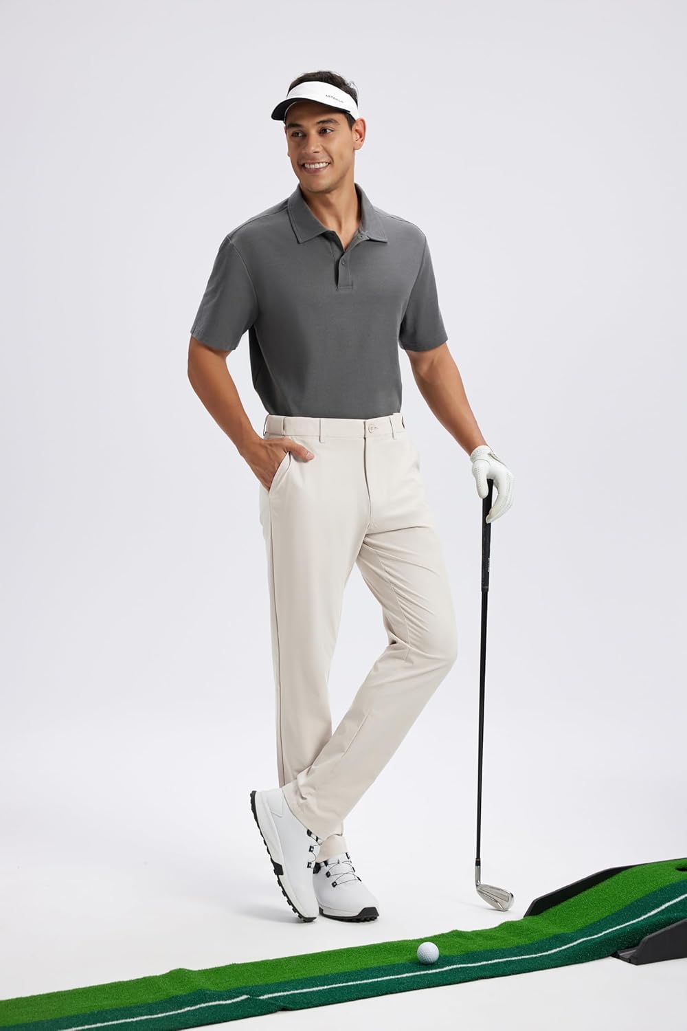 Mens Golf Pants Lightweight Quick Dry Anti-Slip Work Dress Pants 30"/32"/34" Stretch Casual Slacks with 4 Pockets - Image 2