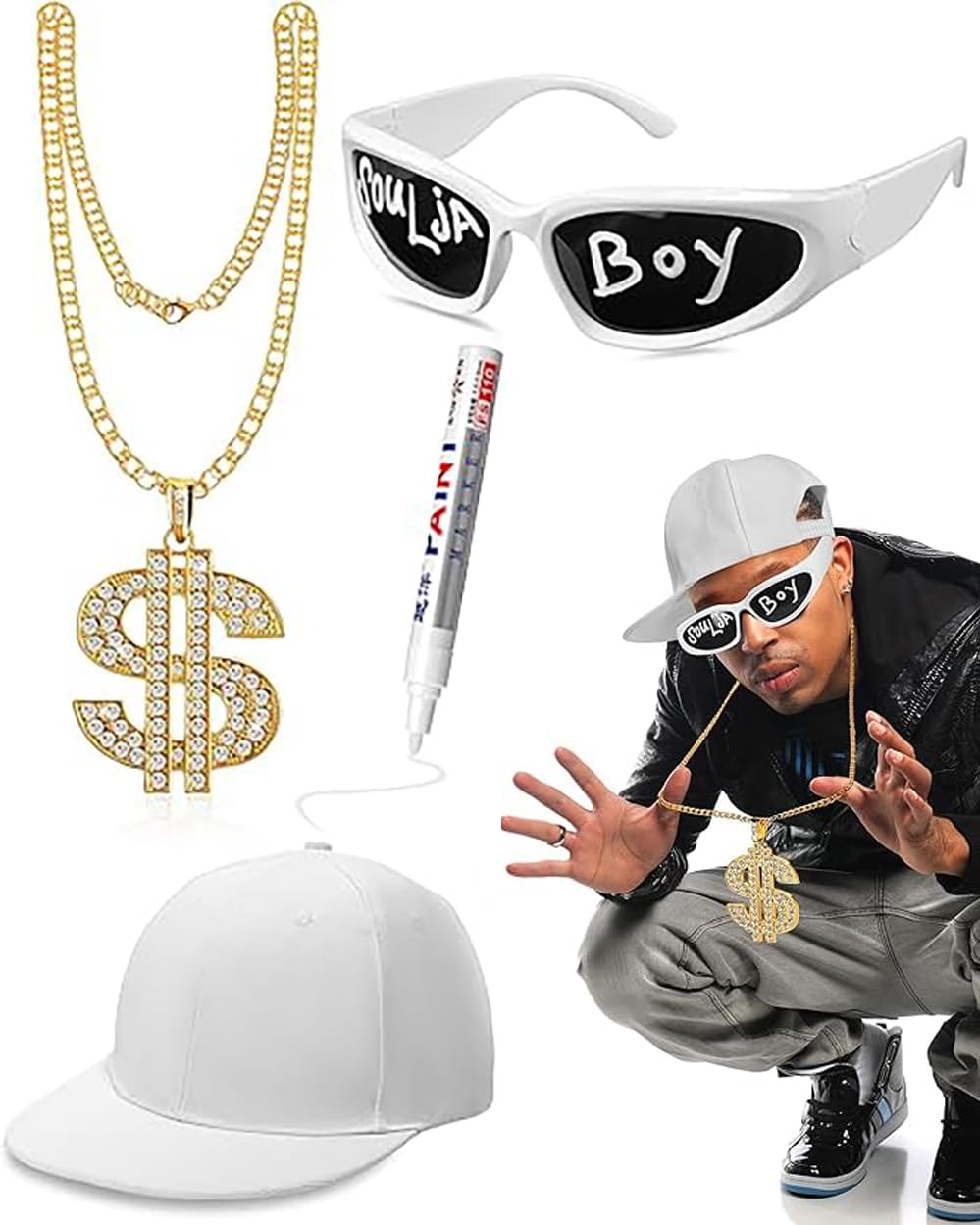 Personalized Halloween Hip Hop Costume Kit 2000s 80s 90s